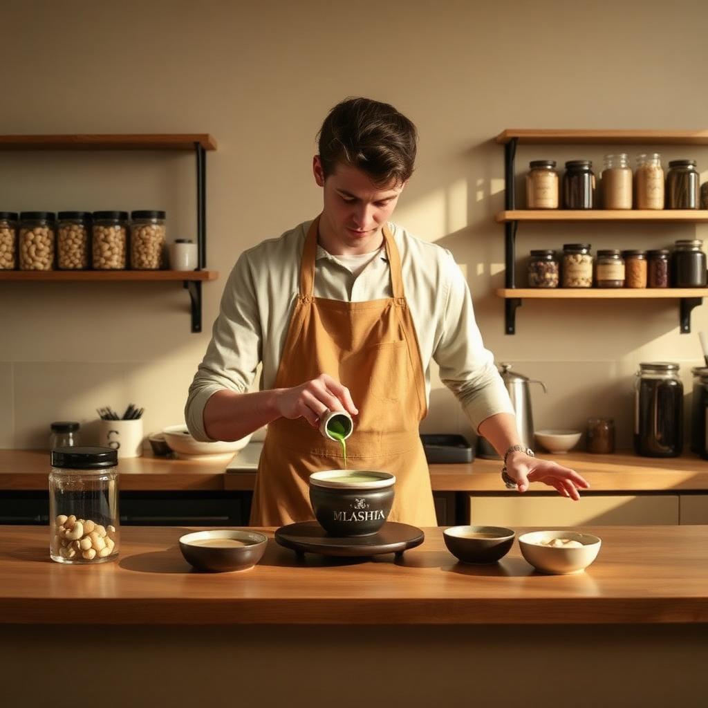 Notre barista préparant un matcha cérémonial